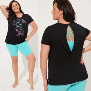 Torrid Happy Camper Performance Cotton Open Back Short Sleeve Active Tee Sz 4X